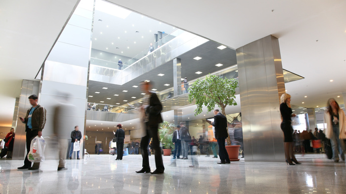  People in a bank branch